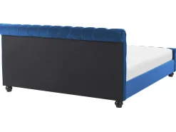 Seng Velour AVALLON 180 x 200 cm Navy Blå