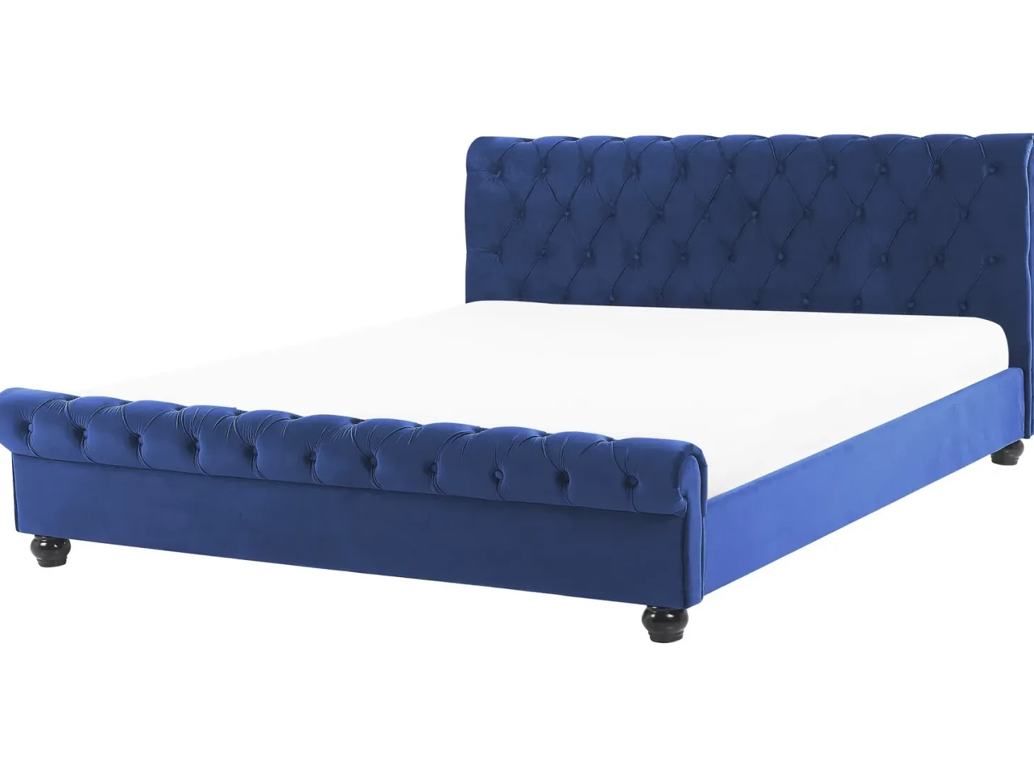 Seng Velour AVALLON 180 x 200 cm Navy Blå