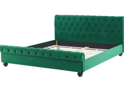 Seng Velour AVALLON 180 x 200 cm Smaragdgrøn