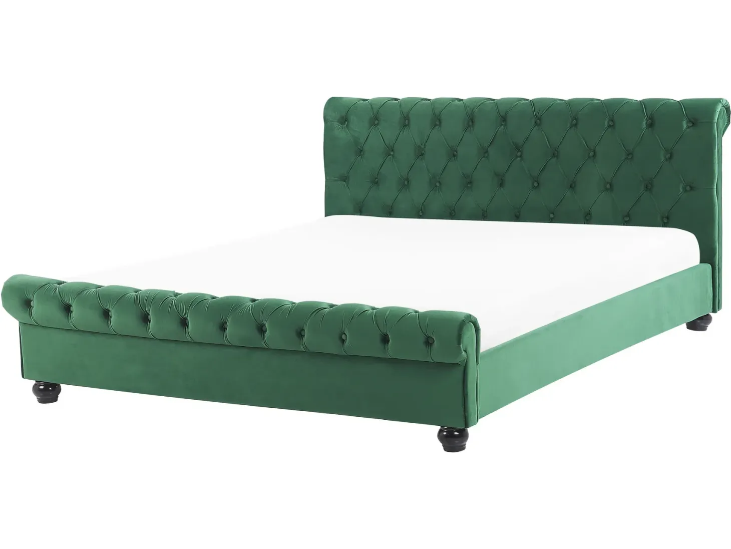 Seng Velour AVALLON 160 x 200 cm Smaragdgrøn