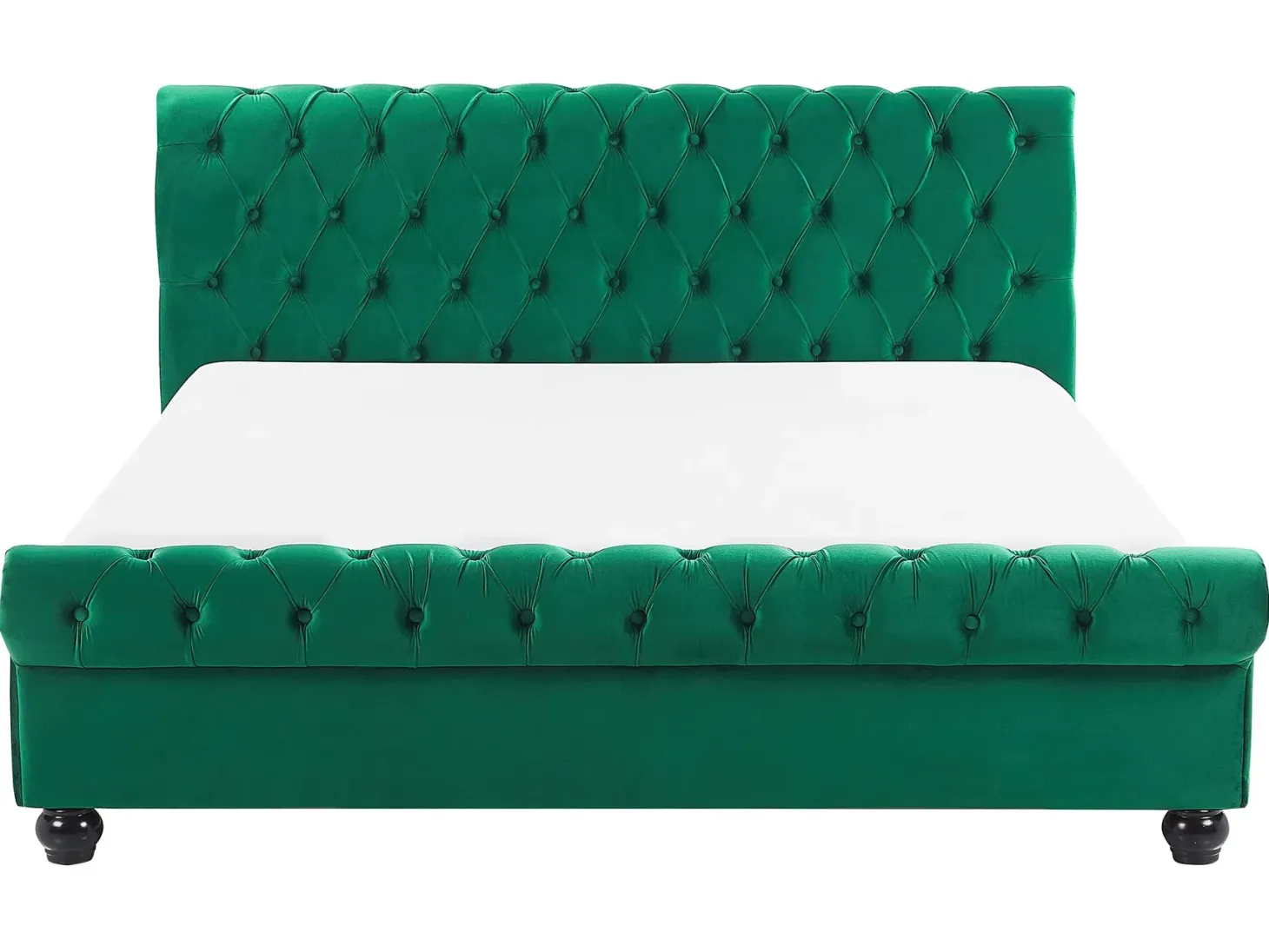 Seng Velour AVALLON 160 x 200 cm Smaragdgrøn
