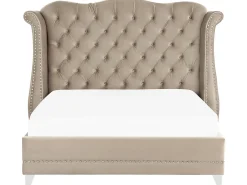 Seng Velour AYETTE 180 x 200 cm Brungrå