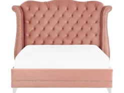 Seng Velour AYETTE 160 x 200 cm Lyserød