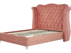 Seng Velour AYETTE 160 x 200 cm Lyserød