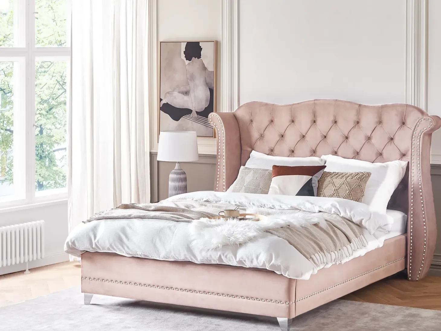 Seng Velour AYETTE 180 x 200 cm Pastellrosa