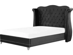 Seng Velour AYETTE 160 x 200 cm Sort