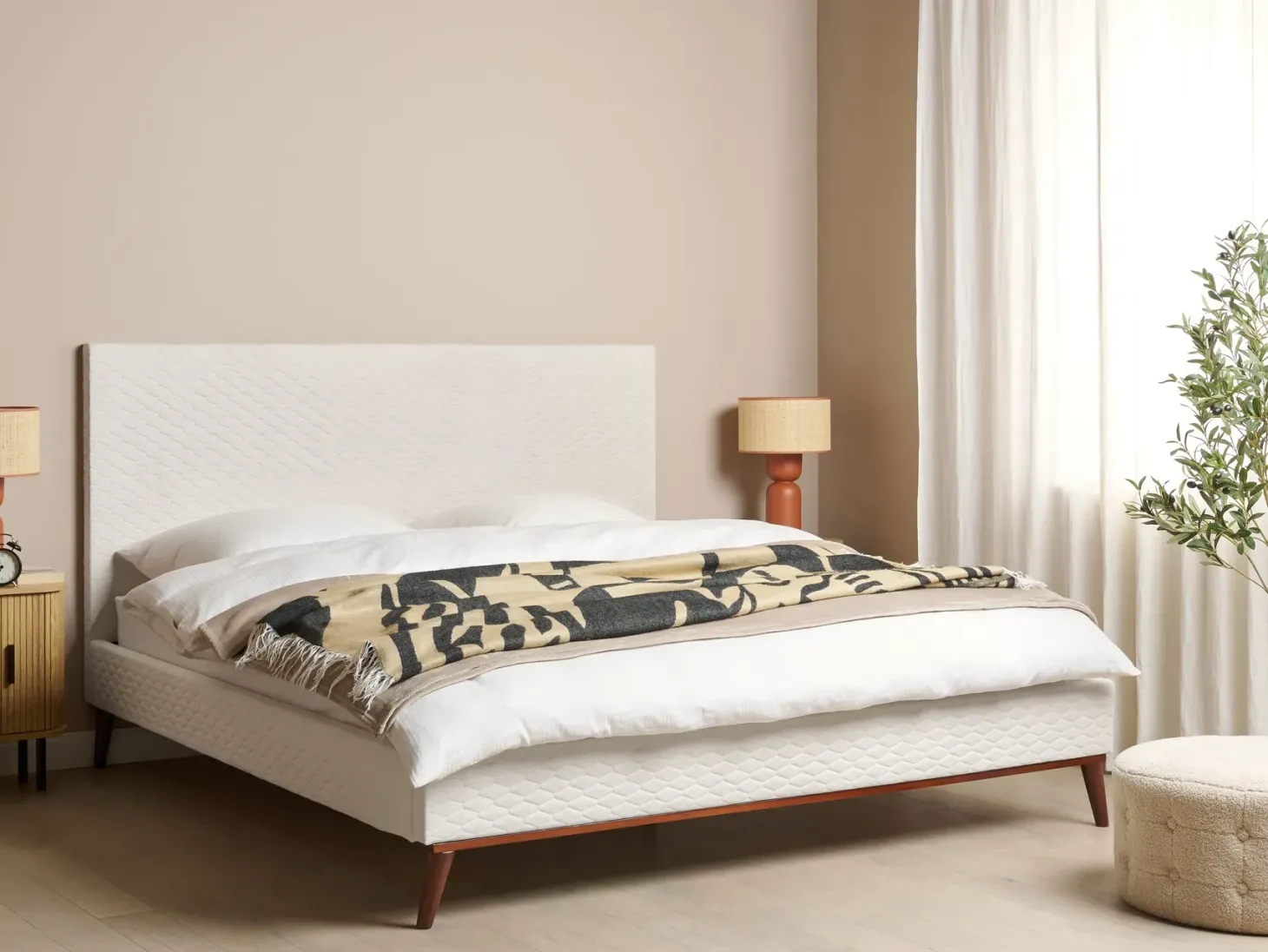 Seng Velour BAYONNE 180 x 200 cm Cremehvid