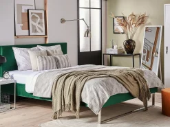 Seng Velour BELLOU 180 x 200 cm Grøn