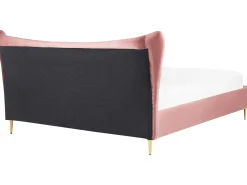 Seng Velour CHALEIX 180 x 200 cm Ferskenagtig lyserød