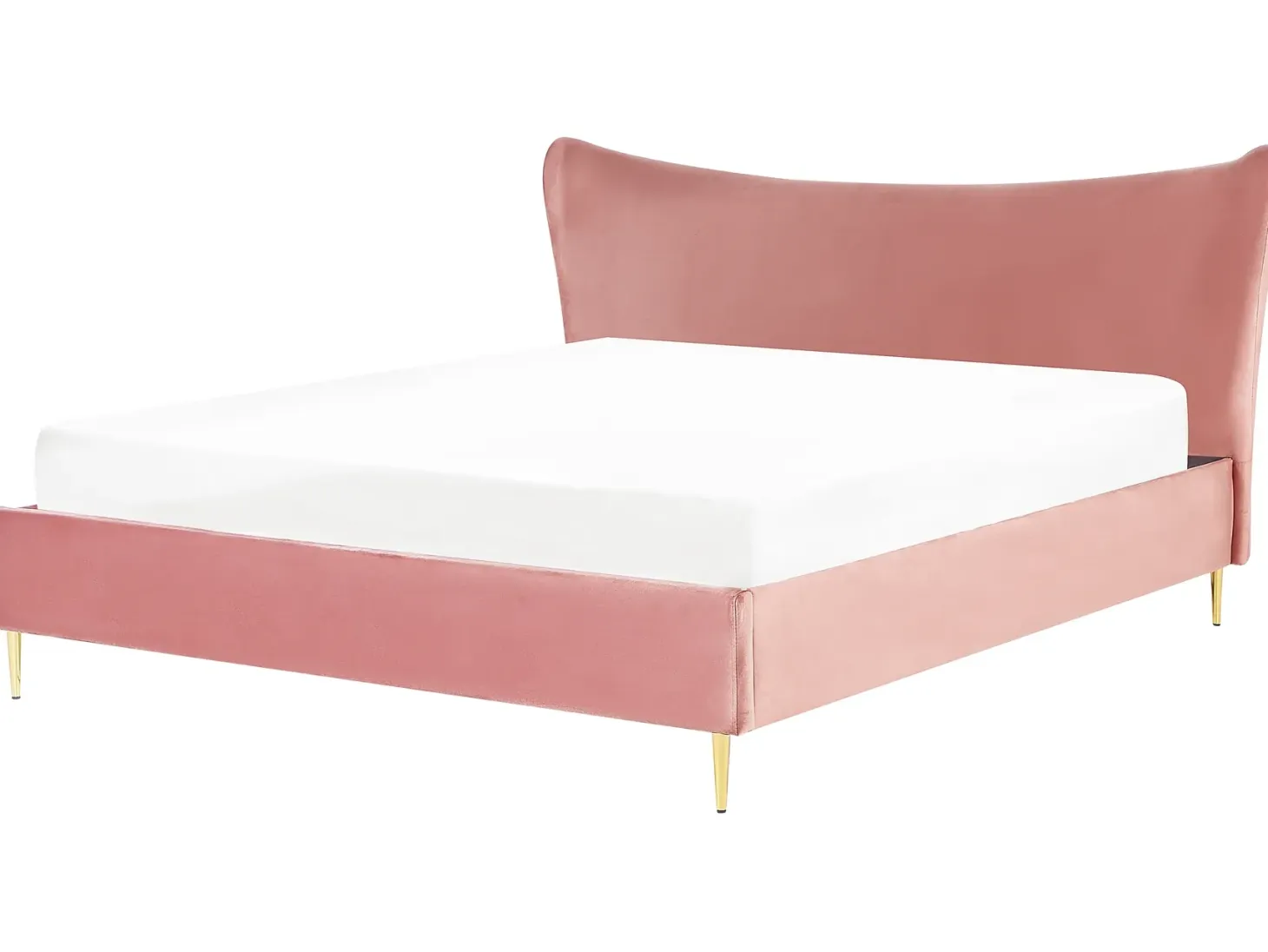Seng Velour CHALEIX 180 x 200 cm Ferskenagtig lyserød