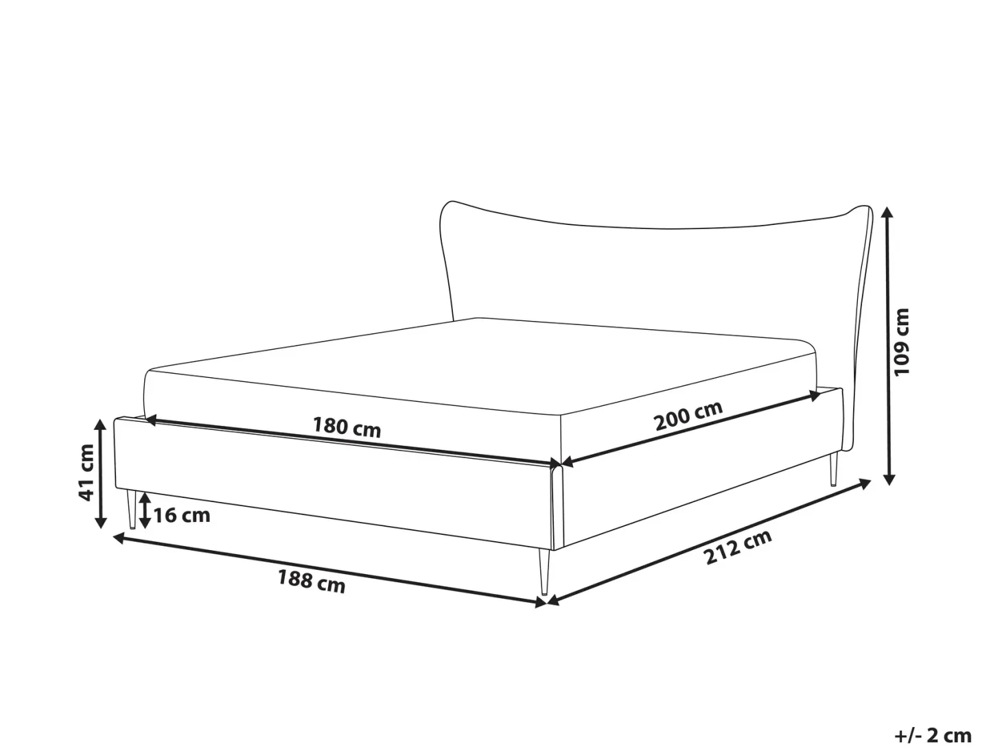 Seng Velour CHALEIX 180 x 200 cm Ferskenagtig lyserød