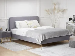 Seng Velour FLAYAT 180 x 200 cm Grå