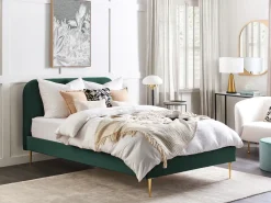 Seng Velour FLAYAT 140 x 200 cm Smaragdgrøn