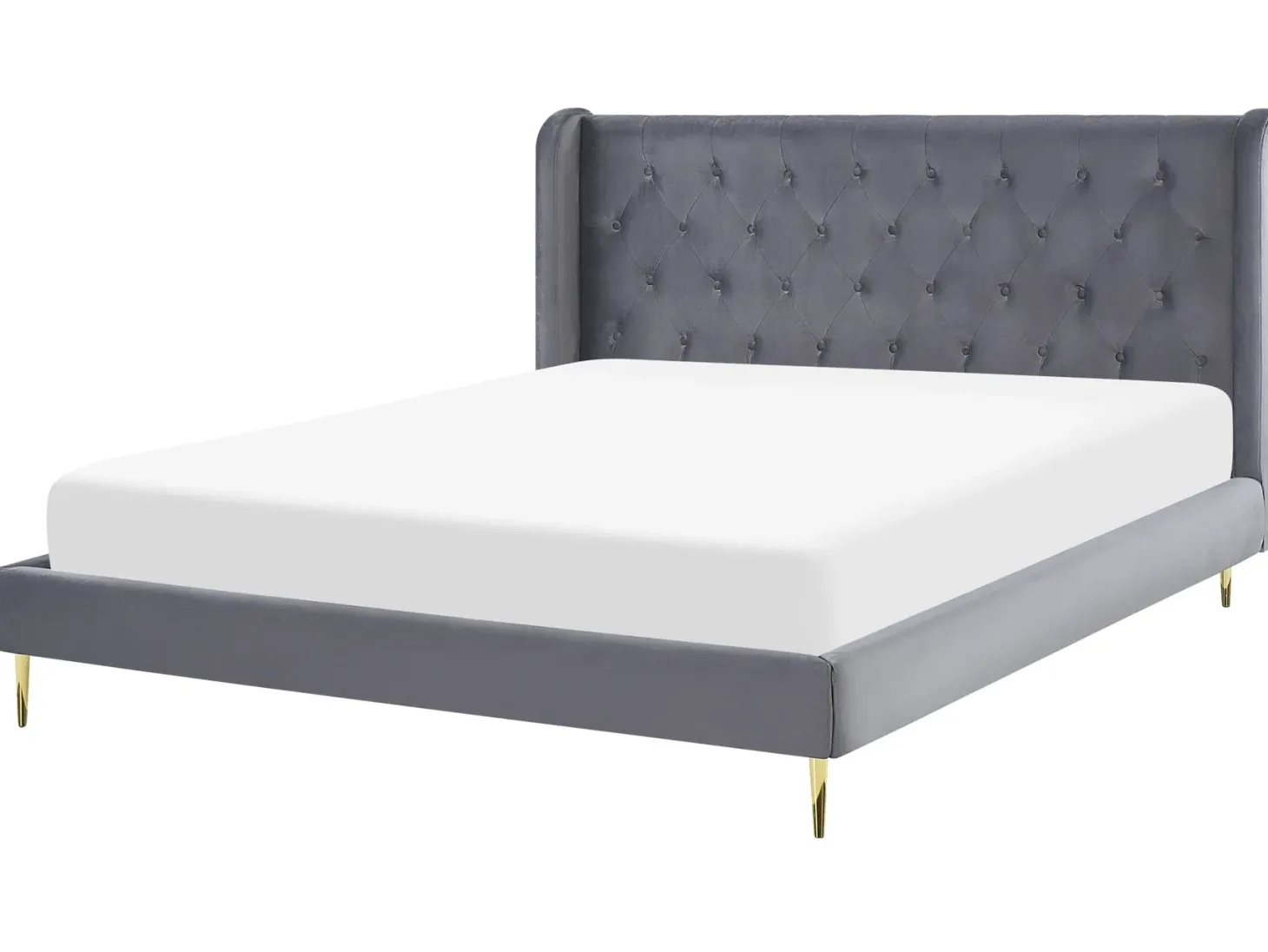 Seng Velour FORBACH 180 x 200 cm Grå