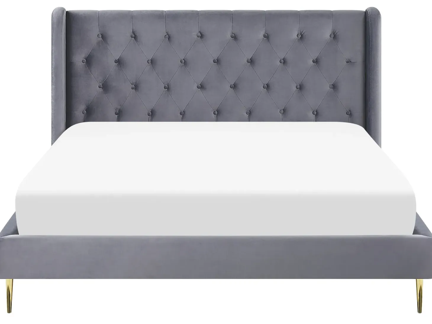 Seng Velour FORBACH 180 x 200 cm Grå