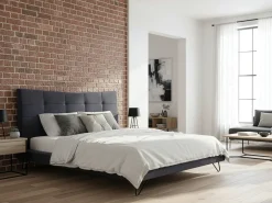Seng Velour LANNION 180 x 200 cm Mørkegrå
