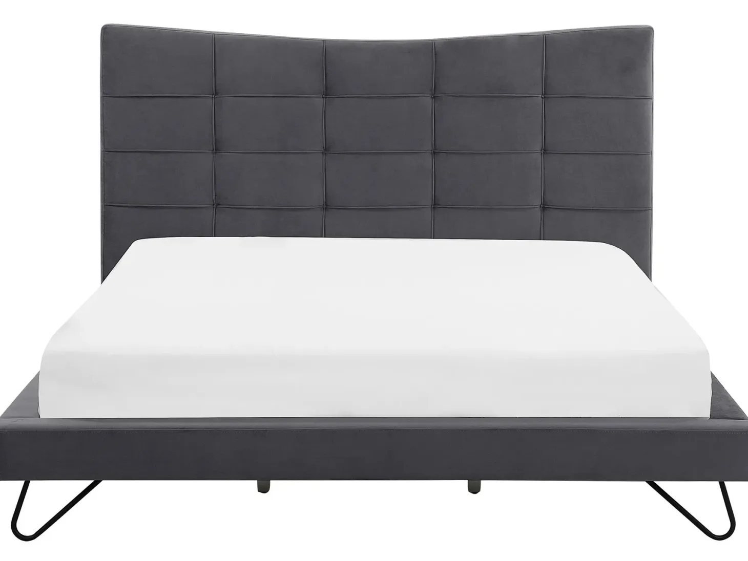 Seng Velour LANNION 180 x 200 cm Mørkegrå