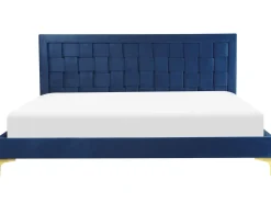 Seng Velour LIMOUX 180 x 200 cm Navy Blå