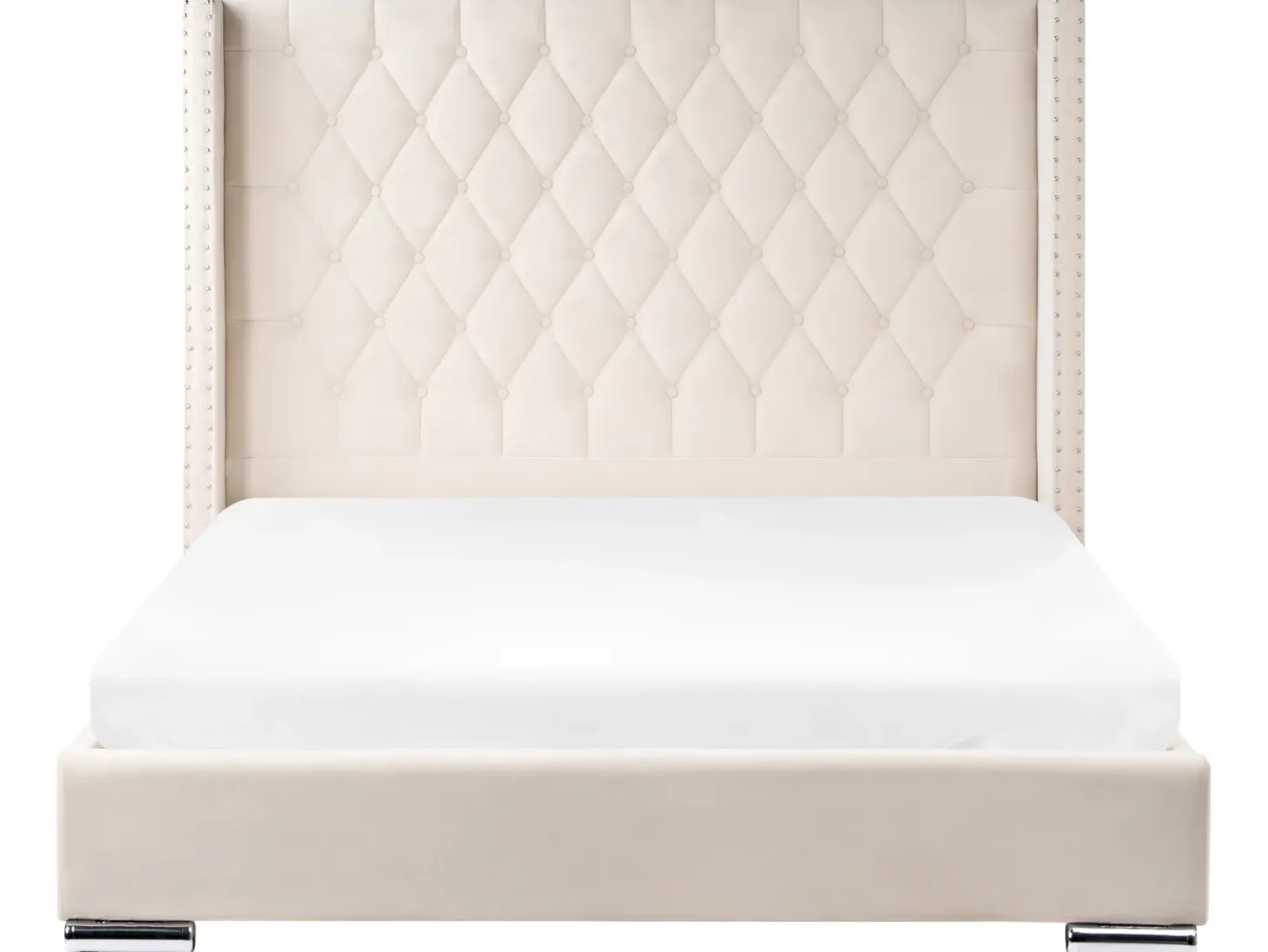 Seng Velour LUBBON 160 x 200 cm Cremehvid