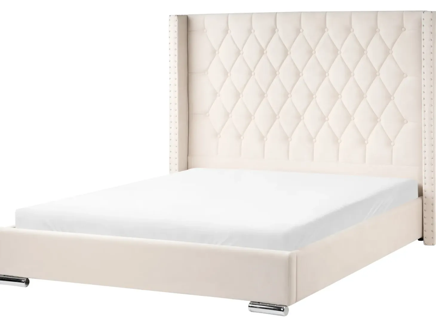 Seng Velour LUBBON 160 x 200 cm Cremehvid