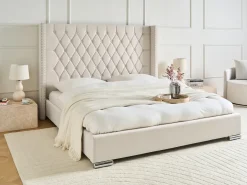 Seng Velour LUBBON 180 x 200 cm Cremehvid