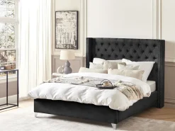 Seng Velour LUBBON 160 x 200 cm Sort