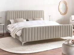 Seng Velour LUNAN 180 x 200 cm Brungrå