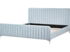 Seng Velour LUNAN 180 x 200 cm Himmelblå