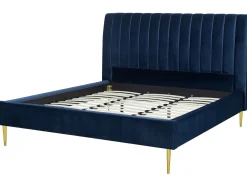 Seng Velour MARVILLE 180 x 200 cm Navy Blå