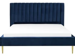Seng Velour MARVILLE 180 x 200 cm Navy Blå
