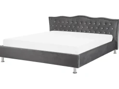 Seng Velour METZ 180 x 200 cm Mørkegrå