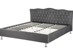 Seng Velour METZ 180 x 200 cm Mørkegrå