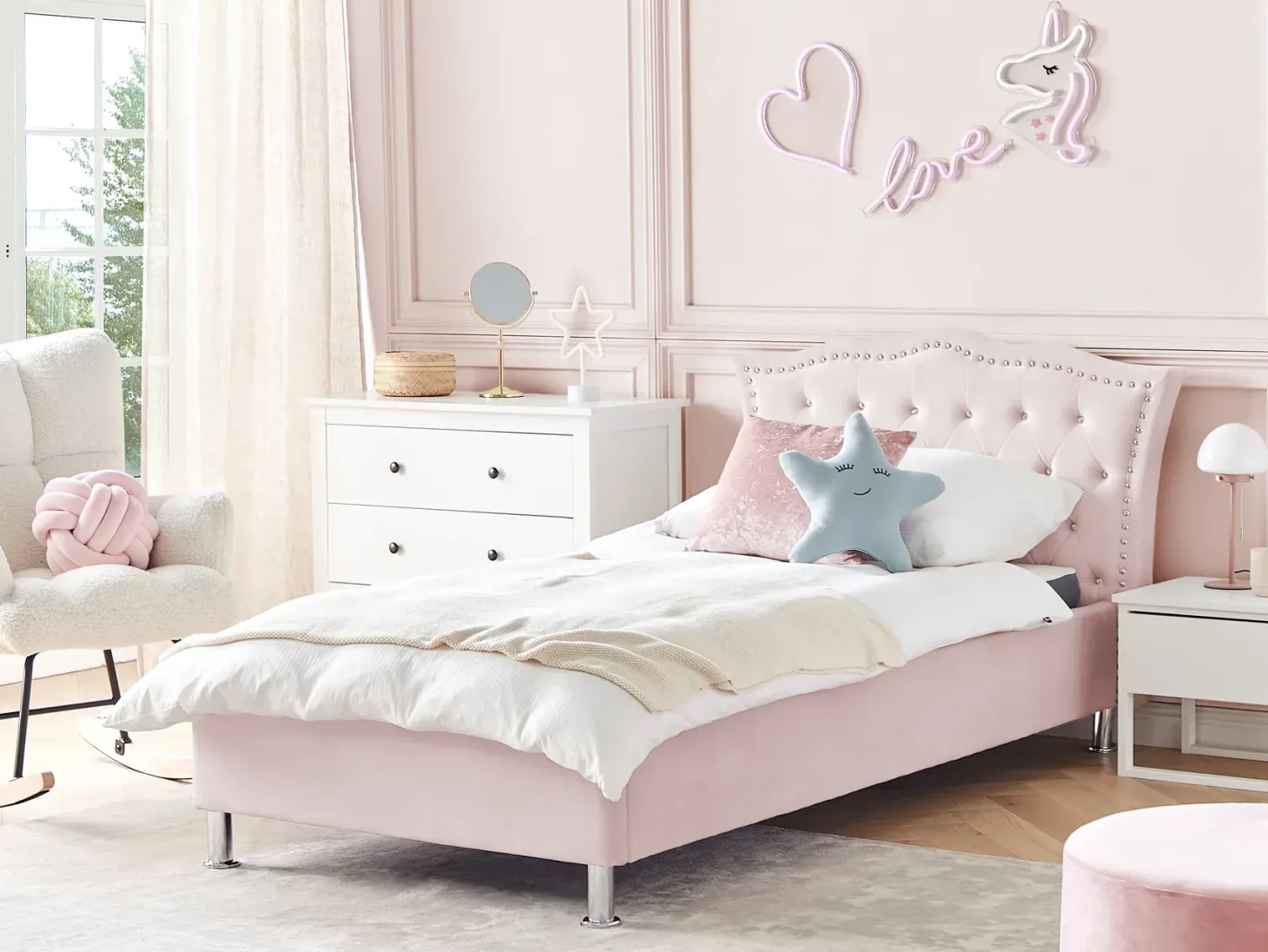 Seng Velour METZ 90 x 200 cm Pastellrosa