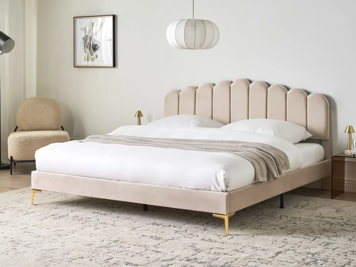 Seng Velour SAUVIAN 180 x 200 cm Beige