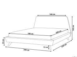 Seng Velour VIENNE 180 x 200 cm Sort