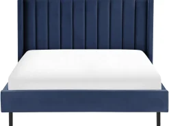 Seng Velour VILLETTE 160 x 200 cm Navy Blå