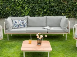 SENISE 3 personers Havesofa Grå Metal