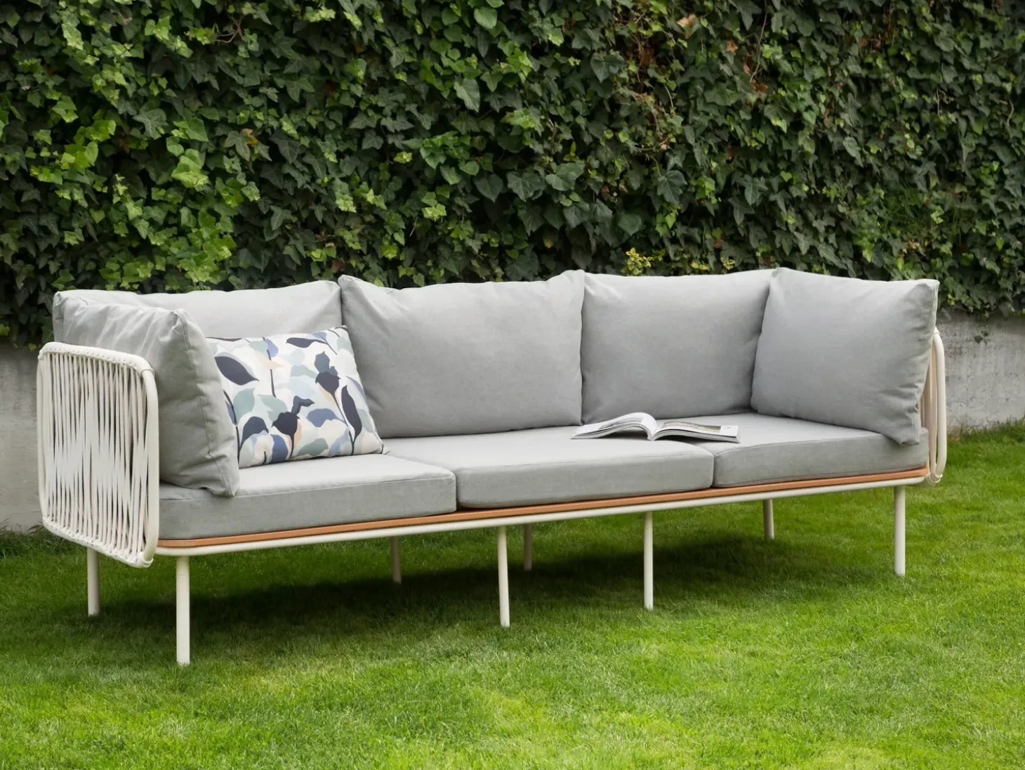SENISE 3 personers Havesofa Grå Metal