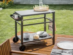 Serveringsvogn til haven STALETTI Sort Metal