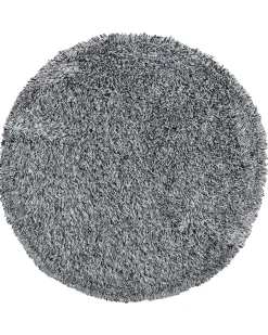 Shaggy gulvtæppe CIDE Sort/hvid ø 140 cm