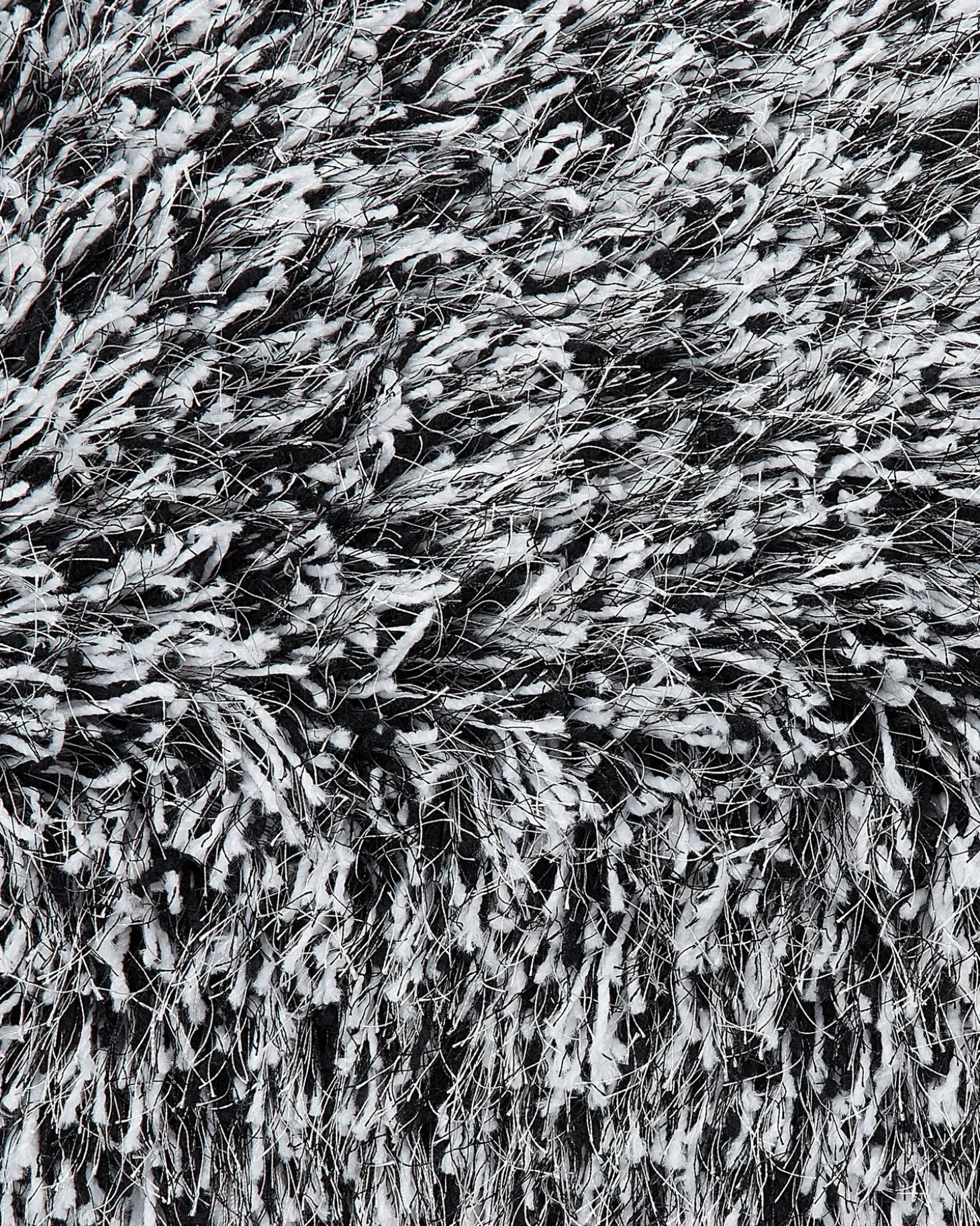 Shaggy gulvtæppe CIDE Sort/hvid 160 x 230 cm