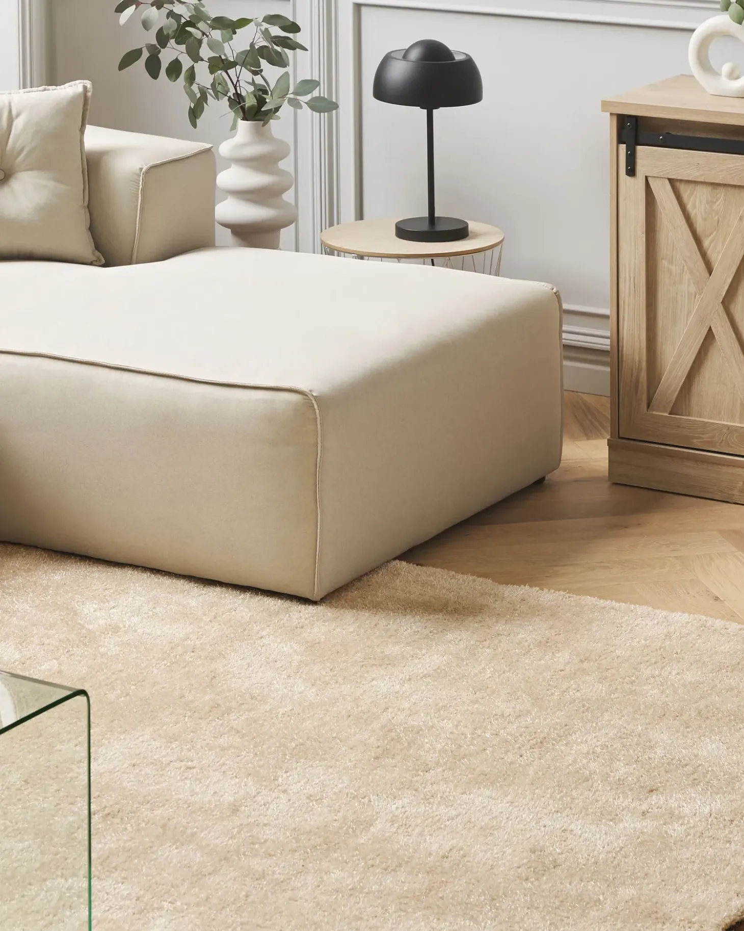 Shaggy gulvtæppe DEMRE Beige 160 x 230 cm