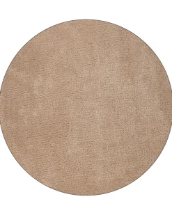Shaggy gulvtæppe DEMRE Sand Beige ø 140 cm