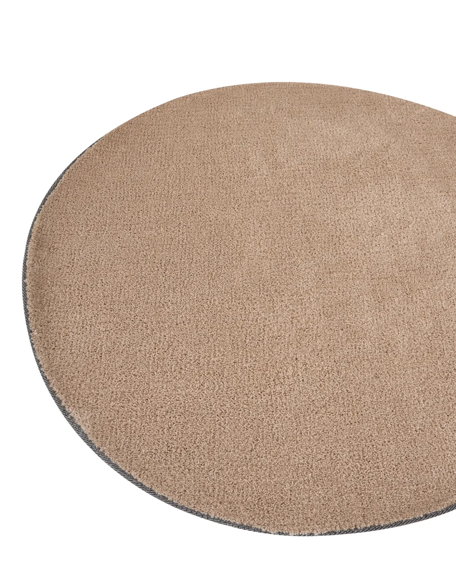 Shaggy gulvtæppe DEMRE Sand Beige ø 140 cm