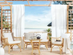 SIBARI 4 personers Loungesæt med bord Naturlig Rattan
