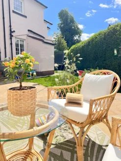 SIBARI 4 personers Loungesæt med bord Naturlig Rattan