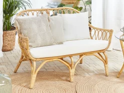 SIBARI 4 personers Loungesæt med bord Naturlig Rattan