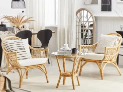 SIBARI 4 personers Loungesæt med bord Naturlig Rattan