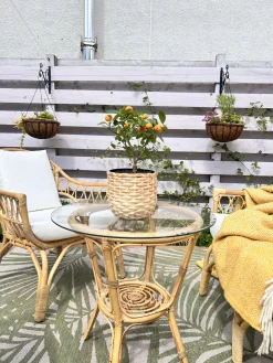 SIBARI 4 personers Loungesæt med bord Naturlig Rattan