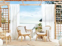 SIBARI 4 personers Loungesæt med bord Naturlig Rattan